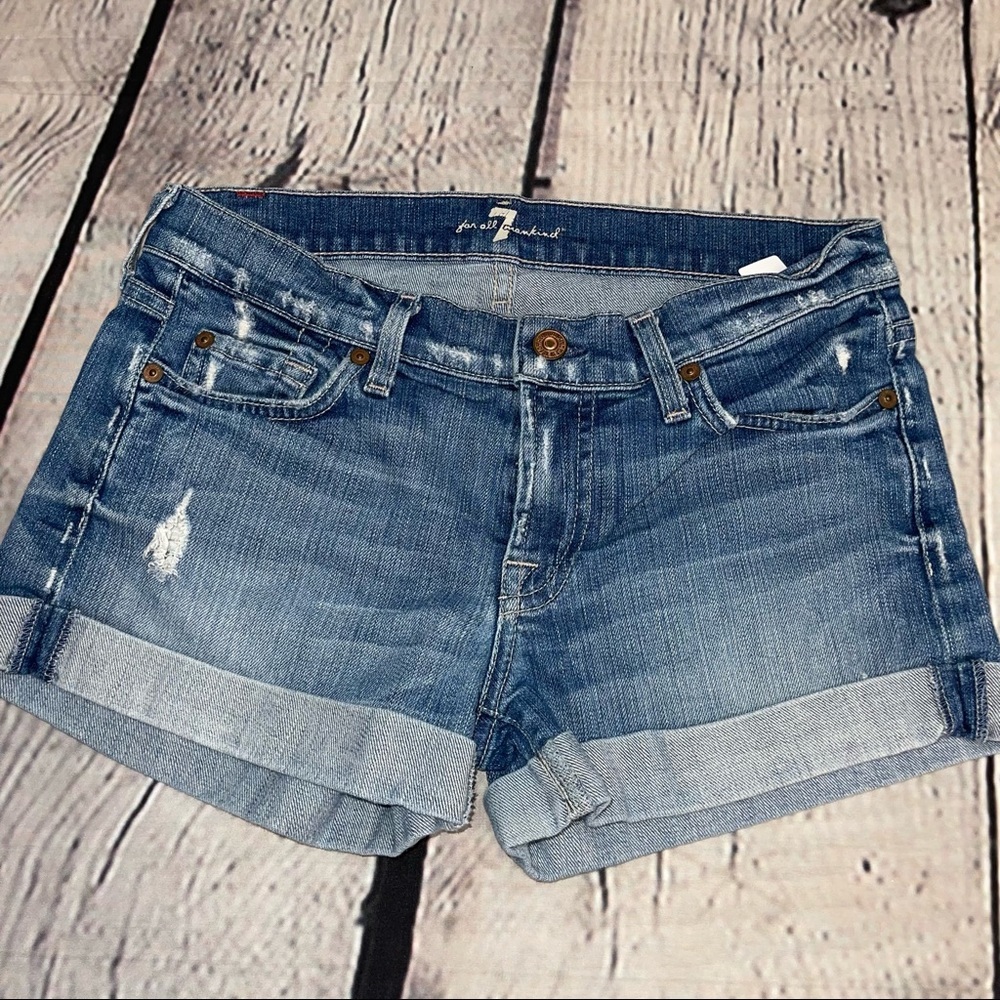 7 for all mankind denim shorts size 28